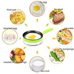 queryzen 2 in 1 Mini Non stick Frying Pan with Steam Egg Boiler Egg Cooker Egg Cooker image 3