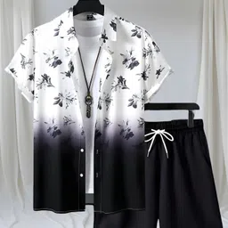 shivforyou Men Night Suit Set Black Printed image 1