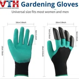 vth Heavy Duty Garden Digging Planting Gloves Washable Right Hand Fingertips Gardening Shoulder Glove image 4