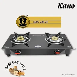 2 Burner Nano | Cast Iron Burner | Glass Manual Gas Stove-image-16