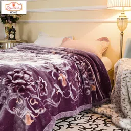 signature Floral Double Mink Blanket for Heavy Winter-picture-32