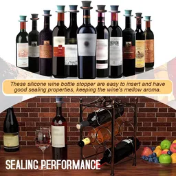 serplex Set of 3 Silicone Wine Bottle Stoppers Fun Top Hat Design Reusable Plugs Silicone Bottle Stopper image 4