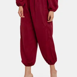 zink london Women Solid Maroon Track Pants-picture-16