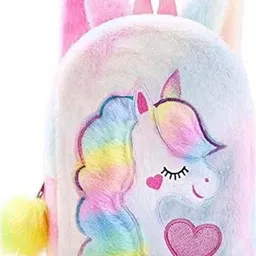 ls enterprises Unicorn Heart soft fur bag/backpack/school bag/birthday return gift (Pack of 1) School Bag-picture-12
