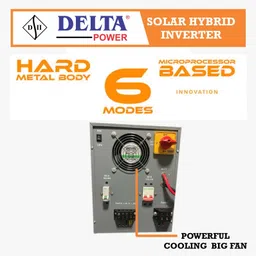 delta power 6.5KVA 48V CUSTOMIZABLE AI BASED Hybrid Solar Inverter PCU (Solar + Non-Solar) Supports heavy load of two 1.5T INVERTER AC Pure Sine Wave Inverter image 2