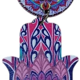 bzilo Evil Eye Wooden Wind Chime for Hanging Decorative Design And Color May Vary L26 Wood Windchime image 3