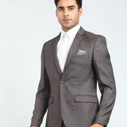 park avenue Men Self Design Single Breasted Formal Blazer image 2