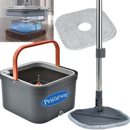 primeway PP 360 Spin & Bucket System Clean & Dirty Water Separation with 2 Pcs Pads, 3Ltr Wet & Dry Mop-picture-33