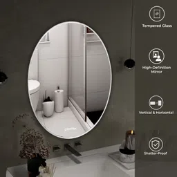 plantex Mirror for Wall/Bathroom Mirror/Mirror for Wash Basin/Living Room - (18x15 inch) Bathroom Mirror image 4