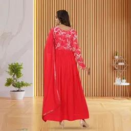 rutva Floral Print Georgette Stitched Anarkali Gown image 2