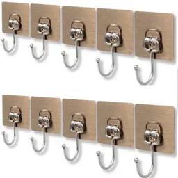 aarykart Waterproof Big Adhesive Heavy Duty Sticky Stainless Steel Hook Hook 10 image 1