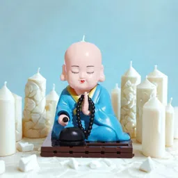 Solar Powered Buddha Idol – Moving Head and Hand Showpiece for Positivity Decorative Showpiece - 3 cm-image-1