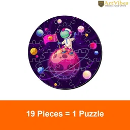 artvibes Astronaut on Planet Wooden Premium Puzzles for Kids 19 Pieces Puzzle (PZ_703N) image 2