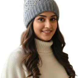winter young ladki cap Solid Beanie image 3