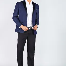 peter england Men Self Design Tuxedo Style Formal Blazer image 2