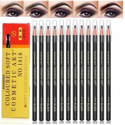 hudaqueen Set of 12 Black Eyebrow Pencil Long Lasting Smudge Proof 1818 image 1