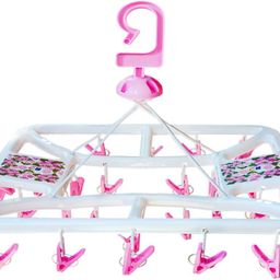 urbanware 32 CLIPS PEG HANGING DRYER BEST FOR SMALL INNER GARMENTS AND INFANT/BABY CLOTHES Scarf Organizer Plastic Cloth Clips ( Plastic Cloth Clips-picture-3
