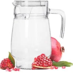 joy2u (pack of 7)Drinkware Water Jug & Glass Crystal Glass Lemon Set | 1 Jug (1.6 L) & Set of 6 Glasses Set (250 ml) Jug Glass Set image 2