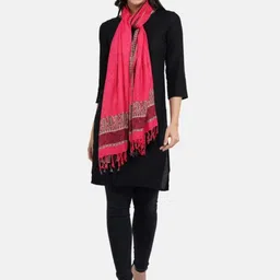 braid n cord Self Design Polyester Women Pink Stole, Scarf-picture-17