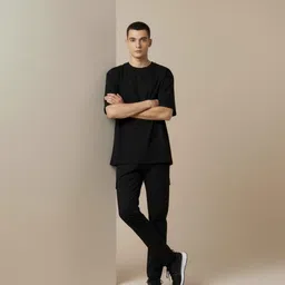 zer09 studio Men Solid Round Neck Polycotton White T-Shirt image 2