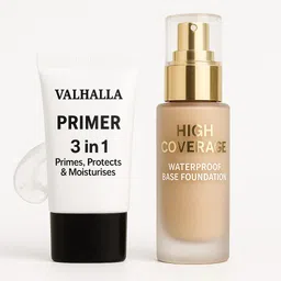 valhalla Primer, Foundation & Makeup Fixer Combo | Long Lasting | All Skin Types Foundation image 4