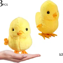 amaco wind-up key jumping chick toys for kids cute yellow plush small chicken toy SW44-picture-10