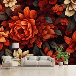 interawalldecor Vinyl Floral & Botanical Multicolor, Yellow, Green, Red Wallpaper image 2