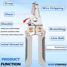 zaoeri Multi-Functional Wire Splitting Pliers, Electrical Stripping Tool Circlip Plier image 2
