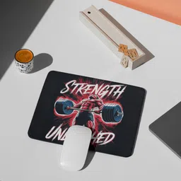 makekart Gym Rat "Strength Unleashed" Mousepad - Perfect for Dedicated Trainers Non Slip Base Mousepad image 4