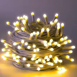 silvercreeks 40 LEDs 15 m Gold Steady Ball Rice Lights image 1