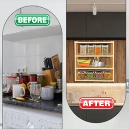 a to z hub Utensil Kitchen Rack Wood image 2