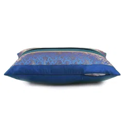 Blue Brocade Textured 12 x 18 Inches Cushion Cover By (Set Of 2) By ANS image 4