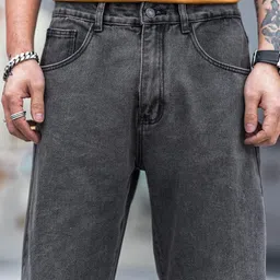 denim life Men Loose Fit Mid Rise Grey Jeans image 4