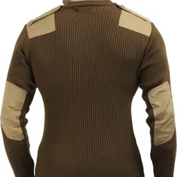 dupex Men Self Design V Neck Yellow Sweater image 2