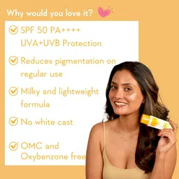 wishcare Sunscreen - SPF 50+ PA++++ Vitamin C Pure Glow Face Sunscreen SPF 50 PA++++ -Broad Spectum Ultra Light image 5