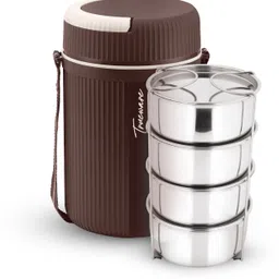 trueware Quick Meal 4 Insulated Hot Lunch Box With 4 SS Container 300 ML Each 4 Containers Lunch Box-picture-18