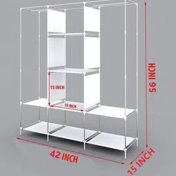 dikshastore Carbon Steel Collapsible Wardrobe image 4
