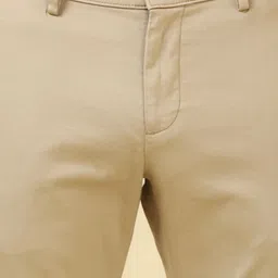 allen solly Men Slim Fit Beige Cotton Blend Trousers image 5