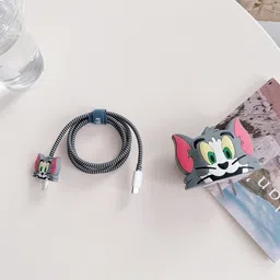LN KART 3D Cute Tom Cartoon Charger Cover Protector 18W/20W USB-C Power Adapterfor Cable Protector image 2