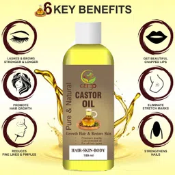 cargo Cold Pressed Castor Oil for Skin & Hair Oil-100ML Hair Oil image 2