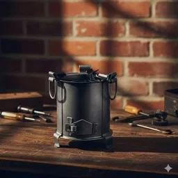 charming nest Handcrafted Vintage Black Metal Angeethi Shaped Ashtray | Antique Home Décor Black Iron Ashtray-picture-40