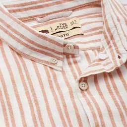 the bear house Men Slim Fit Striped Button Down Collar Casual Shirt image 3