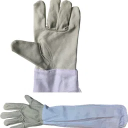 rahban Beekeeping Protective Gloves-Breathable Fabric Leather Gloves with Elastic cuffs Garden Tool Kit image 4