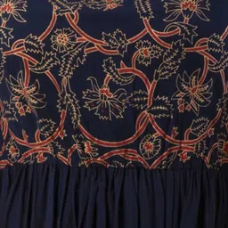 jyoti fashion Women Fit and Flare Dark Blue Knee Length Dress image 4