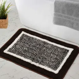 Brown Geometric Microfiber 16X24 Inches Anti Skid Door Mats-image-90