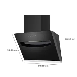 elica EFL S 607 VMS 60cm 1100m3/hr Ducted Auto Clean Wall Mounted Chimney with Touch Control Panel (Black) image 2