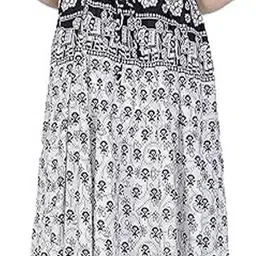 kuber taxtile Women A-line Black, White Ankle Length Dress image 3