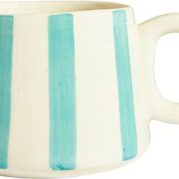 chumbak Essentials Love Stripes -Green Ceramic Coffee Mug image 2
