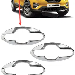 autoxin Chrome Plated Finger Guard / Bowl Cover Garnish Trim for Renault Triber- (4 Pcs) Glossy, Chrome Renault Triber RXZ, Triber RXT, Triber RXL, Triber RXE Side Garnish-picture-11