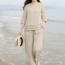 neeru Tunic Palazzos Co-ords Set with Coat image 5